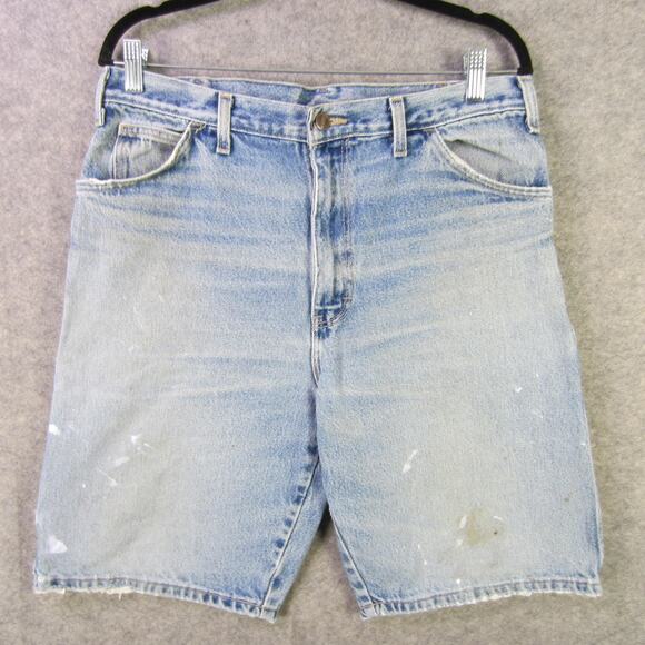 Dickies Shorts Mens 34 Light Blue Denim Carpenter Relaxed Fit Workwear GD200SNB - Picture 1 of 11